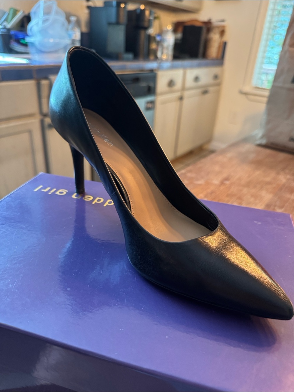 Calvin Klein Black Pointed-Toe Stiletto Pumps